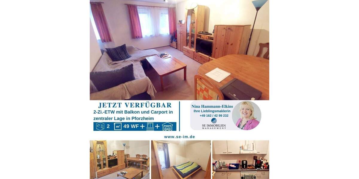 Etagenwohnung Pforzheim Südweststadt - 2 Zimmer, 49 m&sup2;, 139.000&euro; | Angebot:24426515