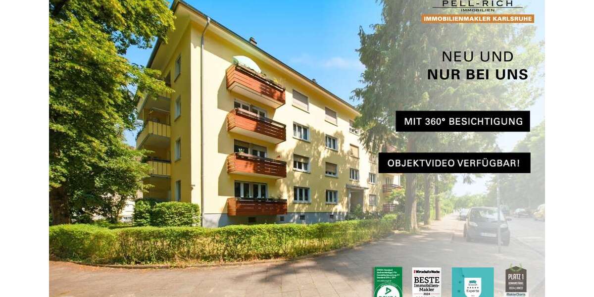 Etagenwohnung Karlsruhe Innenstadt-Ost - 3 Zimmer, 78 m&sup2;, 225.000&euro; | Angebot:27005746