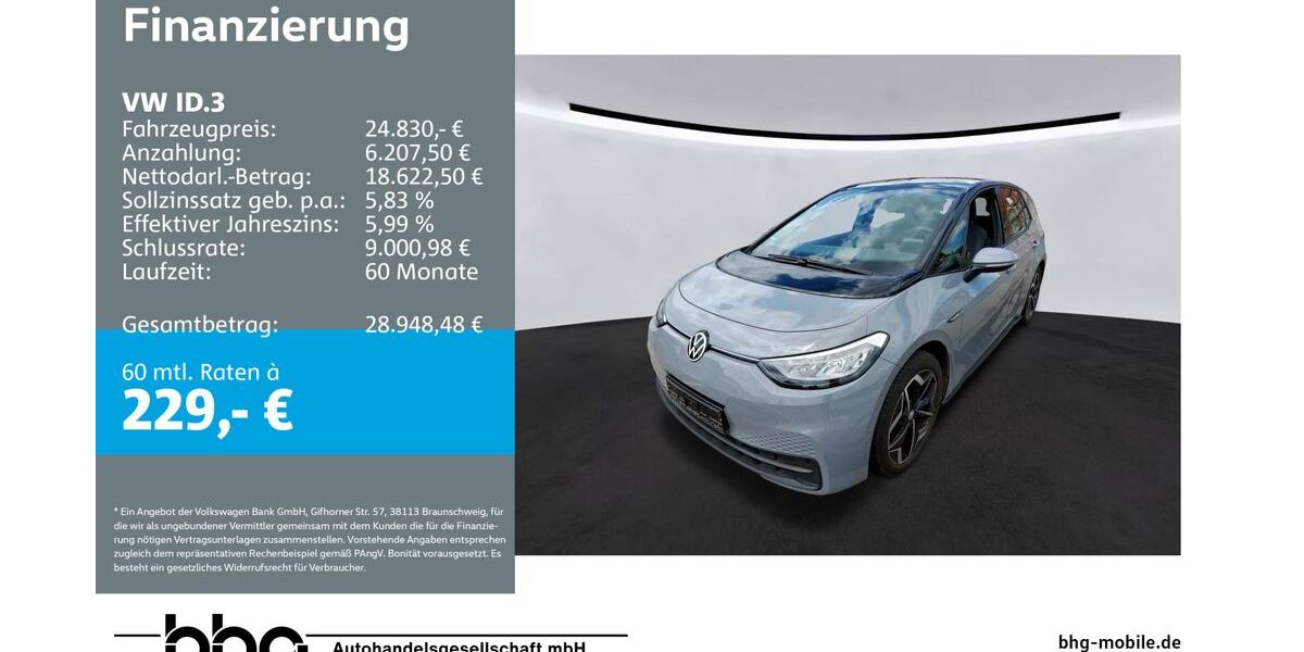 VW ID.3 25.572 km 24.830 &euro; Durmersheim 76448
