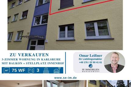 Wohnung Karlsruhe Durlach - 3 Zimmer, 75 m&sup2;, 269.000&euro; | Angebot:26788128