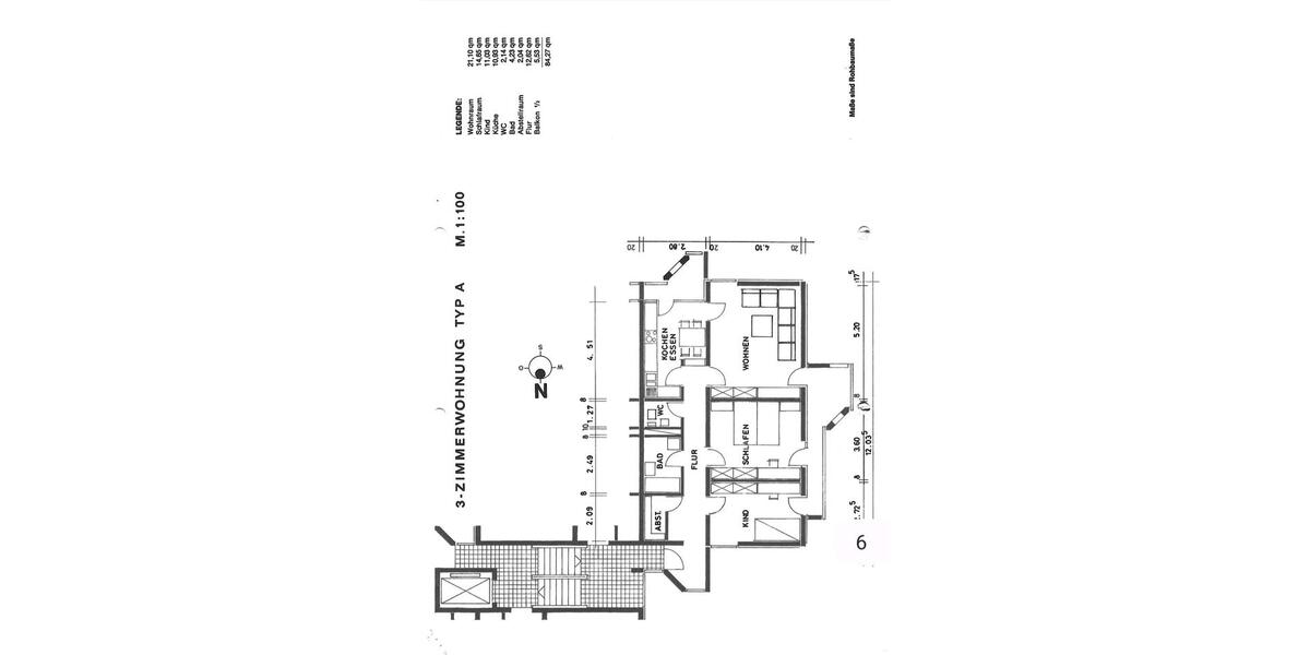 Etagenwohnung Karlsruhe Innenstadt-Ost - 3 Zimmer, 84 m&sup2;, 279.000&euro; | Angebot:27118176