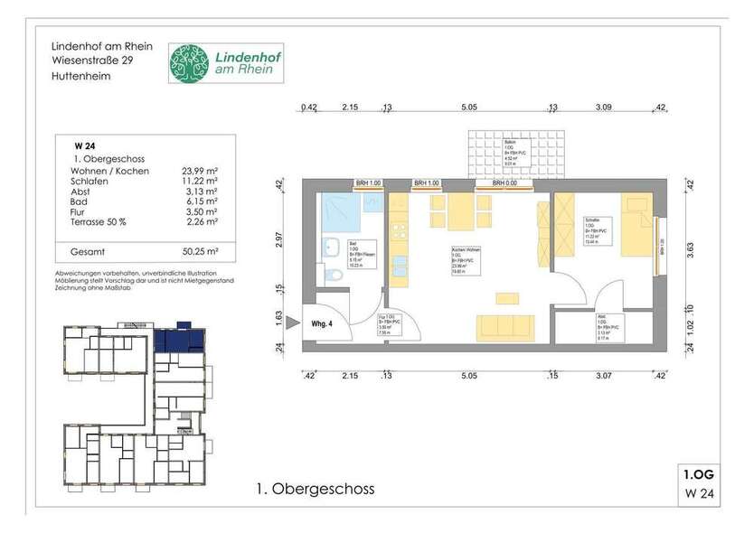 Wohnung zum Kaufen in Huttenheim 226.100 € 50.25 m²