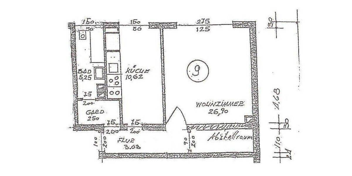 Etagenwohnung Karlsruhe Mühlburg - 1 Zimmer, 48 m&sup2;, 195.000&euro; | Angebot:26355989