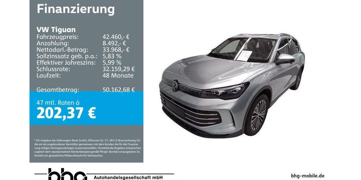VW Tiguan 7.176 km 42.460 &euro; Durmersheim 76448