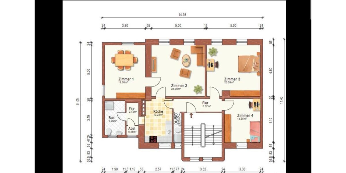 Etagenwohnung Bretten - 4 Zimmer, 107 m&sup2;, 298.000&euro; | Angebot:27118384