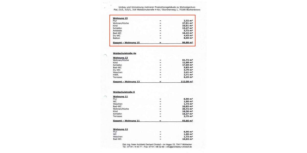Etagenwohnung Pforzheim Büchenbronn - 3 Zimmer, 86 m&sup2;, 268.000&euro; | Angebot:23788922