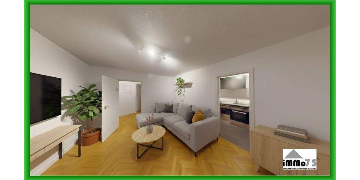 Etagenwohnung Pforzheim Nordstadt - 3 Zimmer, 63 m&sup2;, 198.000&euro; | Angebot:25814014