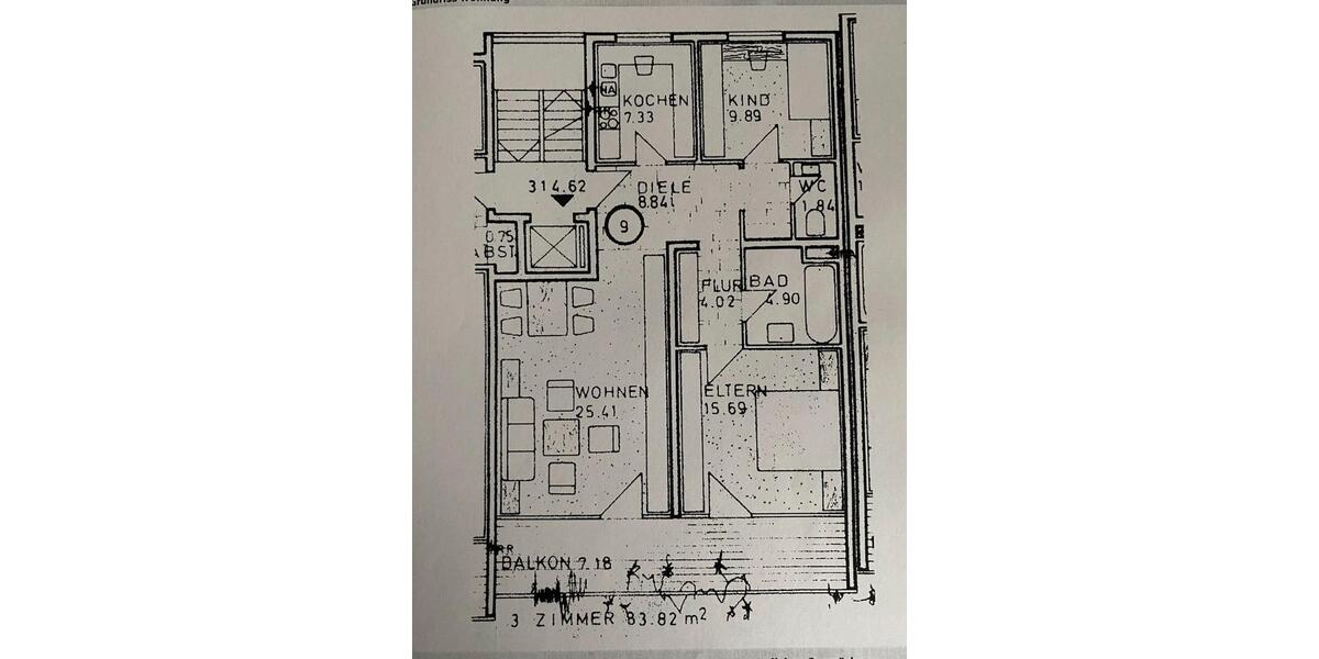 Etagenwohnung Pforzheim Nordstadt - 3 Zimmer, 85 m&sup2;, 299.000&euro; | Angebot:27072492