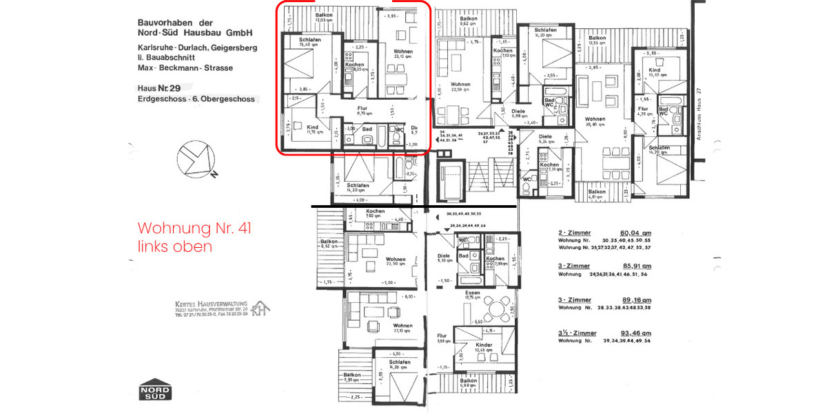 Etagenwohnung Karlsruhe Durlach - 3 Zimmer, 85 m&sup2;, 295.000&euro; | Angebot:25909361