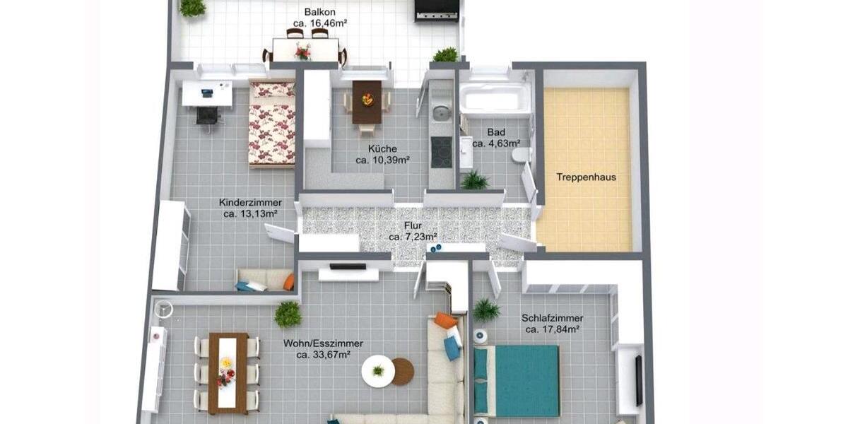 Etagenwohnung Karlsruhe Durlach - 3 Zimmer, 95 m&sup2;, 319.000&euro; | Angebot:24719671