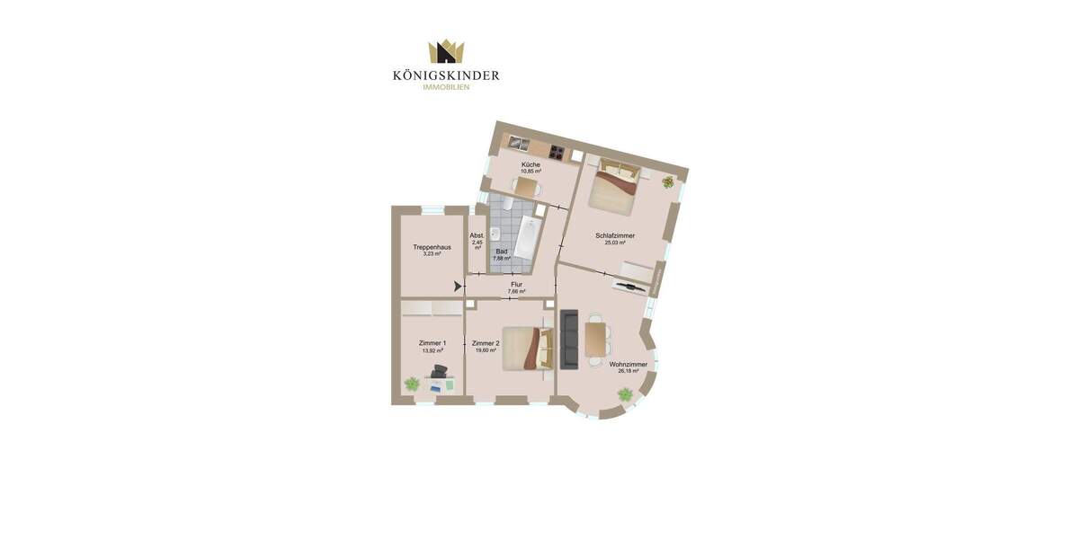 Etagenwohnung Pforzheim Südweststadt - 4 Zimmer, 113 m&sup2;, 350.000&euro; | Angebot:25733067