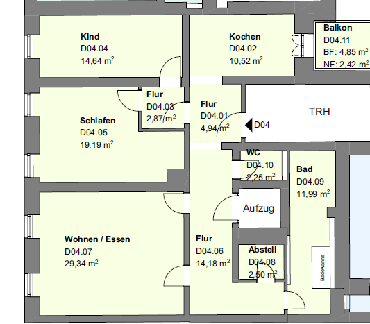 Etagenwohnung Karlsruhe Beiertheim-Bulach - 3 Zimmer, 115 m&sup2;, 1.845&euro; | Angebot:26161834