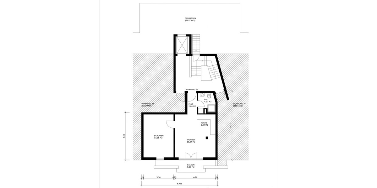 Etagenwohnung Karlsruhe Daxlanden - 2 Zimmer, 53 m&sup2;, 1.300&euro; | Angebot:24604229