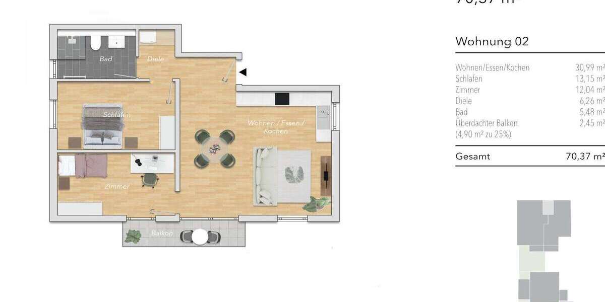 Wohnung zum Kaufen in Karlsbad 385.000 € 70.37 m² 3 zimmer