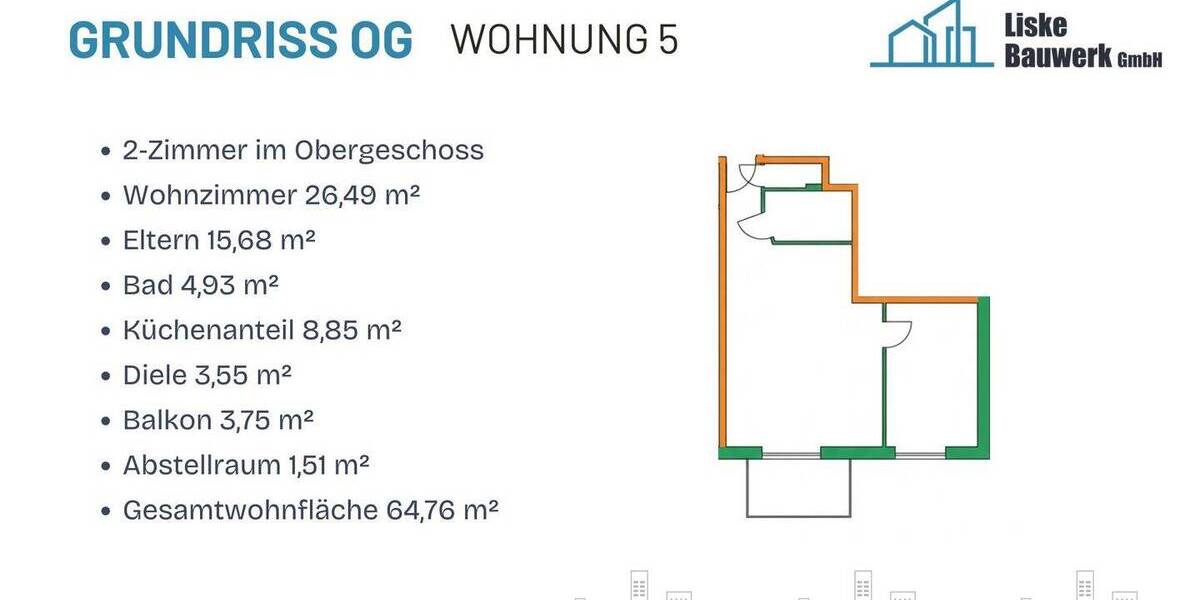 Etagenwohnung Baden-Baden Sandweier - 2 Zimmer, 64 m&sup2;, 320.562&euro; | Angebot:26150680
