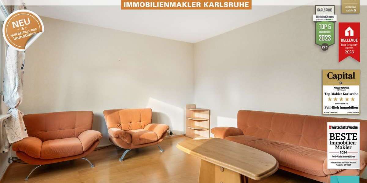 Wohnung zum Mieten in Karlsruhe 775 € 53.49 m² 2 zimmer