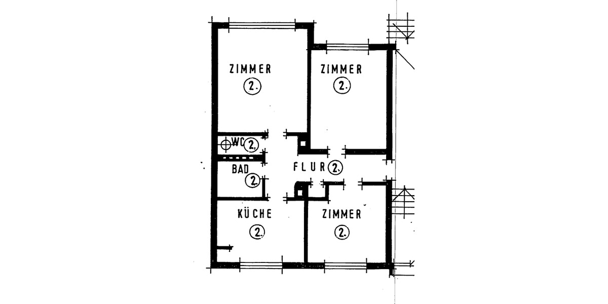 Etagenwohnung Pforzheim Weststadt - 3 Zimmer, 68 m&sup2;, 165.000&euro; | Angebot:25748647