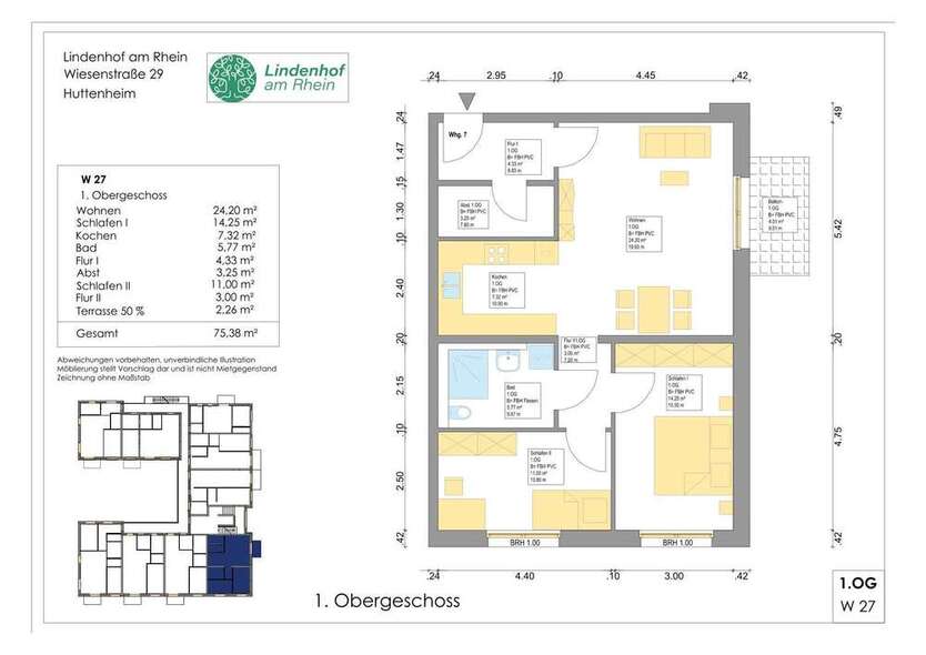 Wohnung zum Kaufen in Huttenheim 332.900 € 75.38 m²