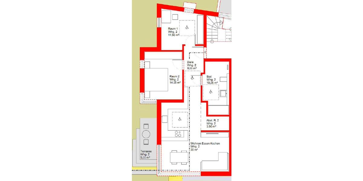 Erdgeschoßwohnung Pforzheim Nordstadt - 3 Zimmer, 80 m&sup2;, 1.200&euro; | Angebot:26524692