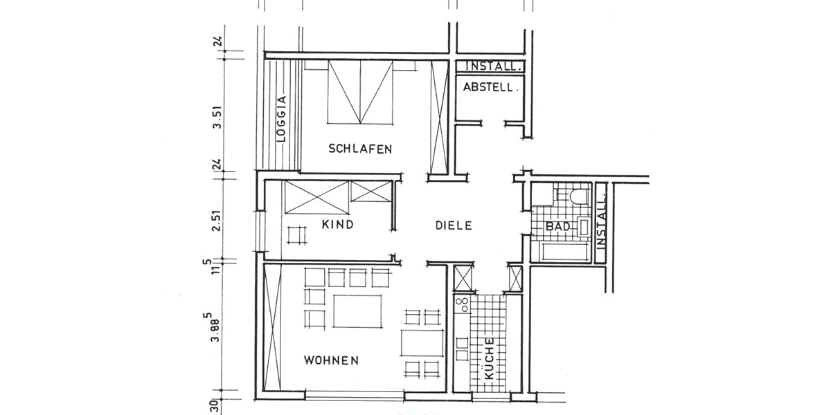 Etagenwohnung Eggenstein-Leopoldshafen Leopoldshafen - 3 Zimmer, 81 m&sup2;, 249.000&euro; | Angebot:25703575