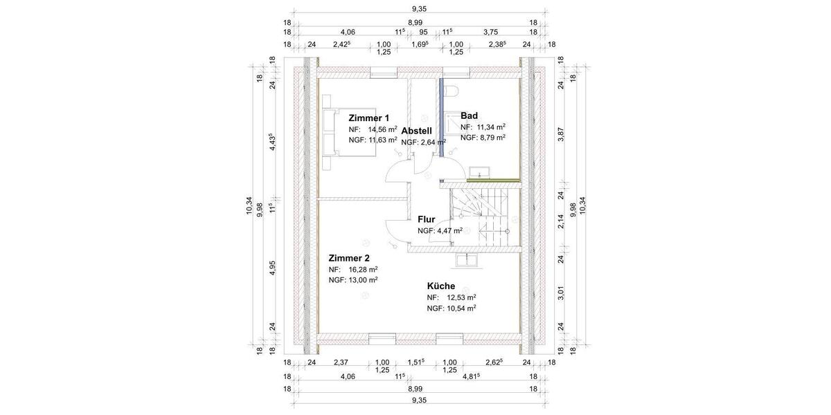Dachgeschoßwohnung Eggenstein-Leopoldshafen Leopoldshafen - 2 Zimmer, 51 m&sup2;, 750&euro; | Angebot:26404845