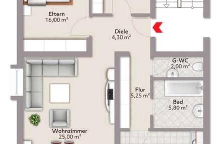 Attraktive 3-Zimmer-Wohnung mit Balkon in Durmersheim 3 zimmer