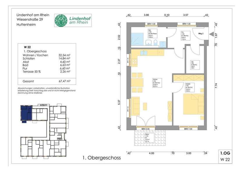 Wohnung zum Kaufen in Huttenheim 306.000 € 67.47 m²