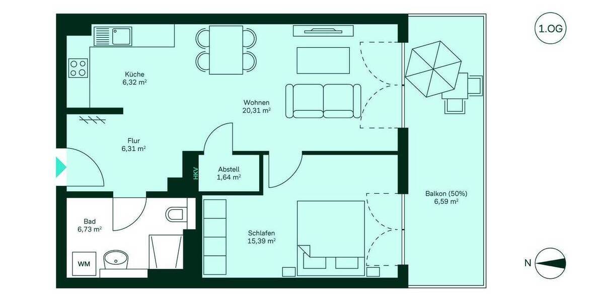 Etagenwohnung Germersheim - 2 Zimmer, 63 m&sup2;, 299.900&euro; | Angebot:25677730
