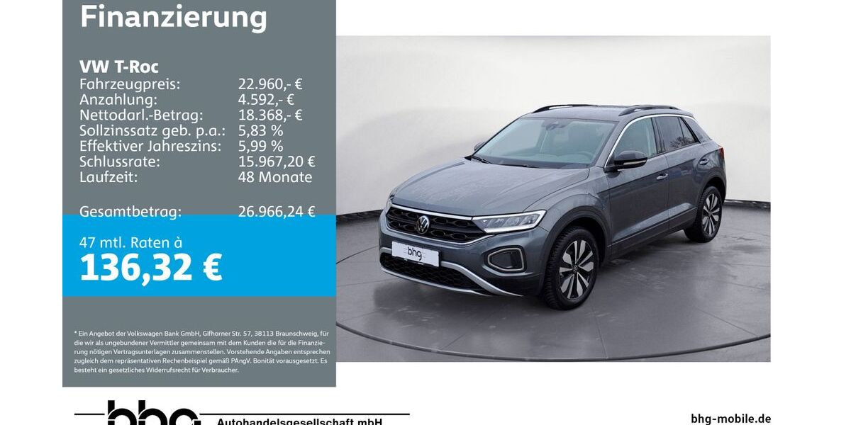 VW T-Roc 18.796 km 22.460 &euro; Durmersheim 76448