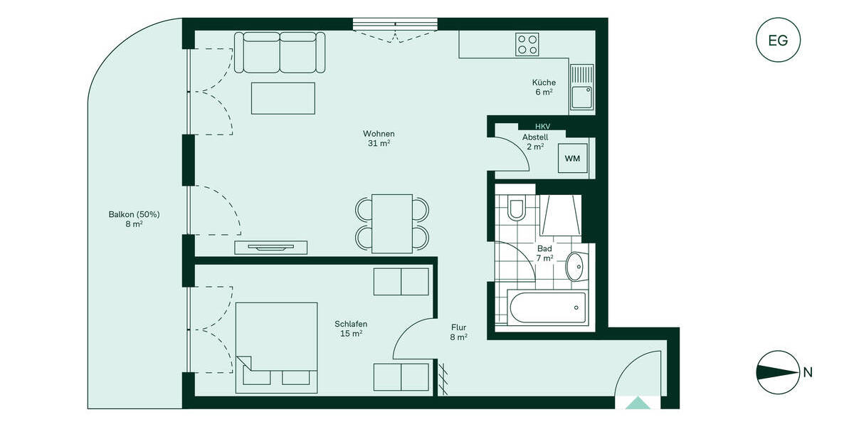 Etagenwohnung Germersheim - 2 Zimmer, 76 m&sup2;, 379.900&euro; | Angebot:25969989