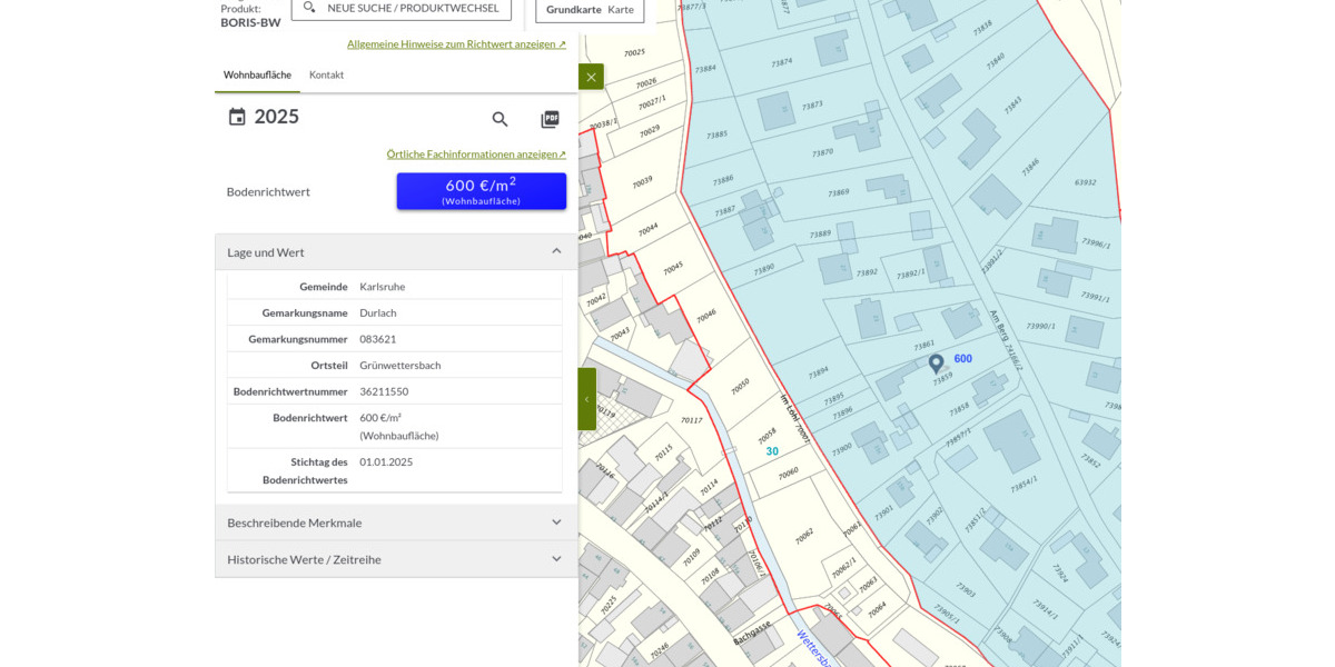 Grundstück Karlsruhe Grünwettersbach - 195.000&euro; | Angebot:22664921