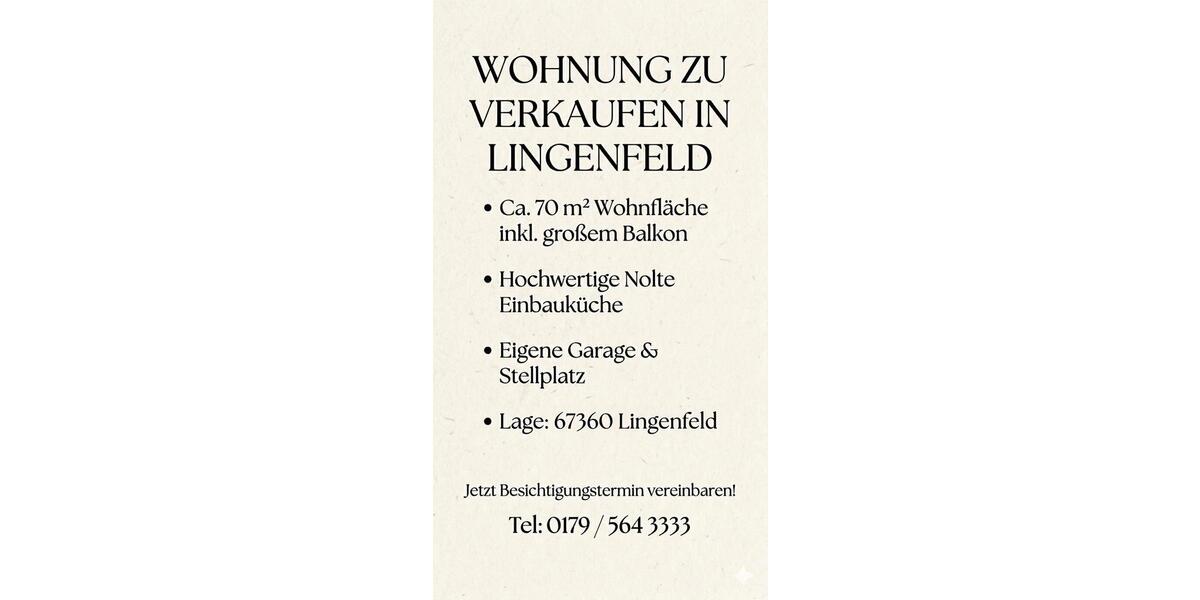 Etagenwohnung Lingenfeld - 2.5 Zimmer, 68 m&sup2;, 225.000&euro; | Angebot:26700212