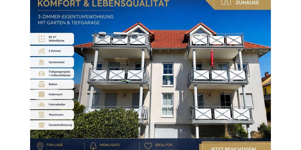 Hochparterre Bretten - 3 Zimmer, 82 m&sup2;, 310.000&euro; | Angebot:27261664