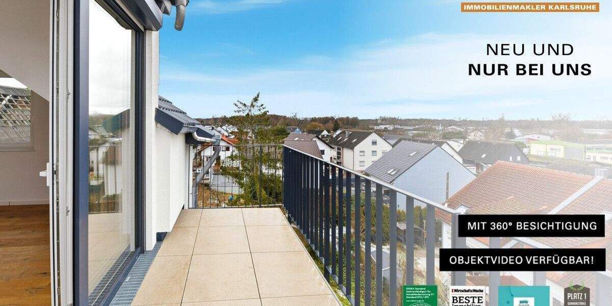 BLICKFANG: DG-Neubauwohnung mit 4 Zimmern, 2 Stellplätzen und Balkon mit wunderschöner Aussicht 4 zimmer