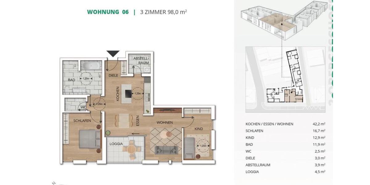 Etagenwohnung Baden-Baden Balg - 3 Zimmer, 98 m&sup2;, 1.415&euro; | Angebot:26565141