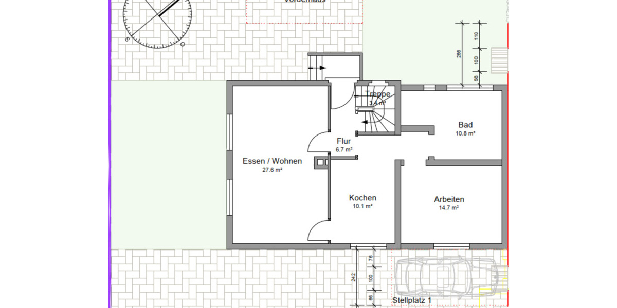Erdgeschoßwohnung Karlsruhe Daxlanden - 2 Zimmer, 71 m&sup2;, 1.350&euro; | Angebot:25113882