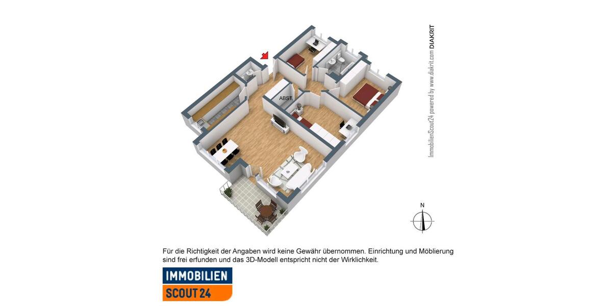Etagenwohnung Straubenhardt - 4 Zimmer, 110 m&sup2;, 1.160&euro; | Angebot:25654034