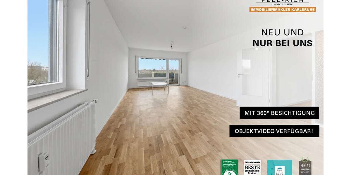 Etagenwohnung Karlsruhe / Neureut Neureut - 3 Zimmer, 97 m&sup2;, 1.260&euro; | Angebot:25654485