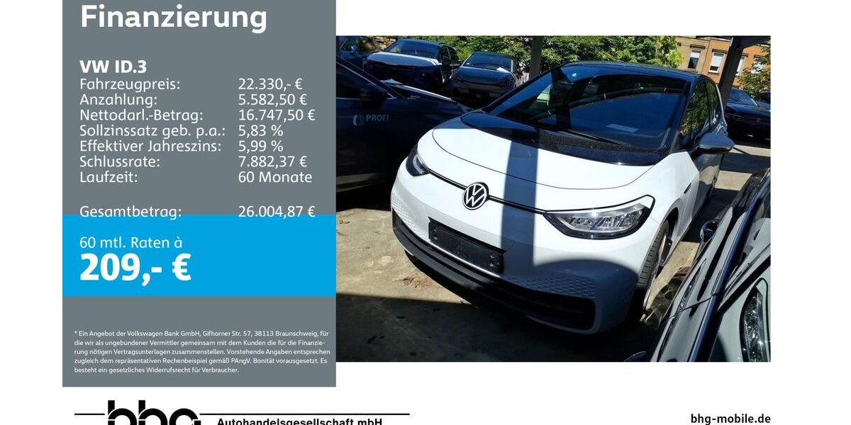 VW ID.3 19.519 km 22.330 &euro; Durmersheim 76448
