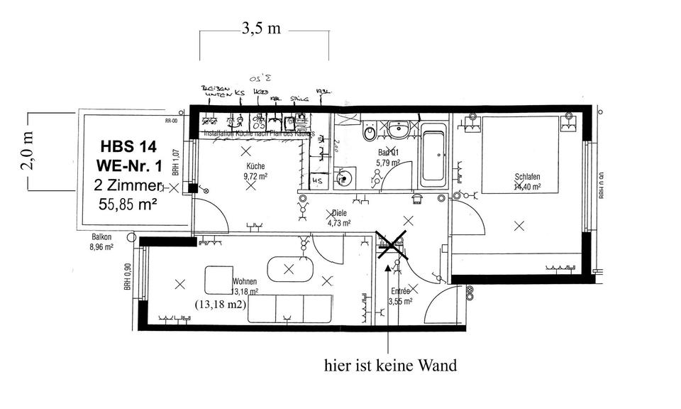 Etagenwohnung Karlsruhe Innenstadt-Ost - 2 Zimmer, 56 m&sup2;, 365.000&euro; | Angebot:26918630