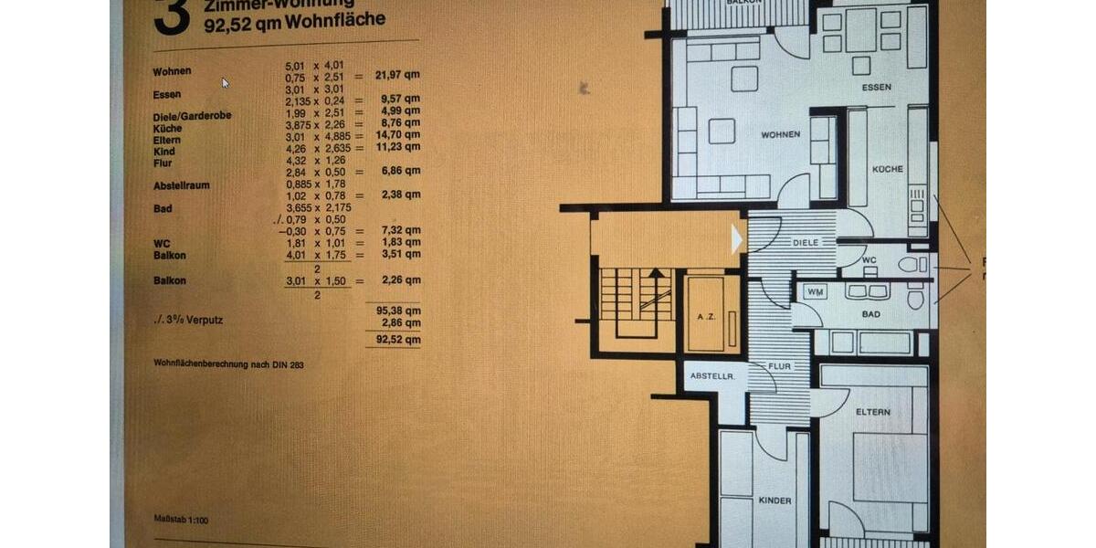 Etagenwohnung Pforzheim Büchenbronn - 3.5 Zimmer, 93 m&sup2;, 245.000&euro; | Angebot:26785740