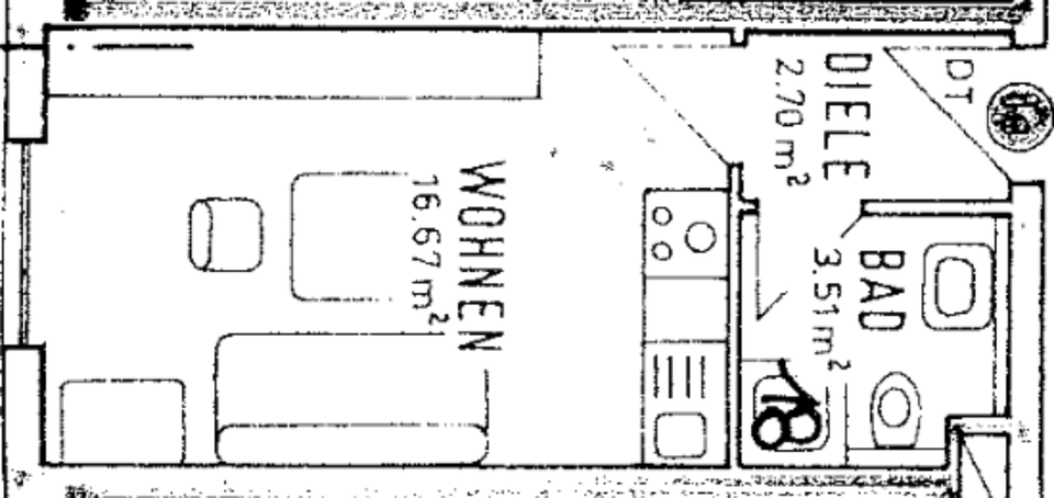Etagenwohnung Bruchsal - 1 Zimmer, 23 m&sup2;, 98.000&euro; | Angebot:25398860