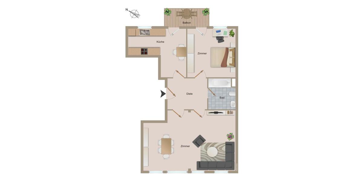 Hochparterre Karlsruhe Durlach - 2 Zimmer, 73 m&sup2;, 260.000&euro; | Angebot:27098935